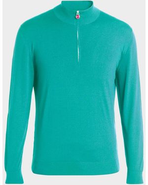 Kiton Apos;S Wool Mock Turtleneck Sweater - Blue