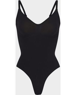 Skims Seamless Sculpt Thong Bodysuit - Black