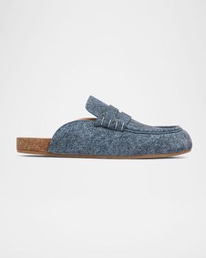 JW Anderson Suede Stitch Loafer Mules - Blue