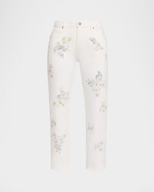 Libertine Porcelain Garden Boyfriend Jeans - White