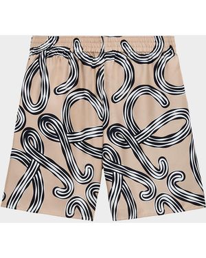 Loewe X Paula & Apos;S Ibiza Relaxed Silk Shorts - Multicolor