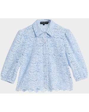 Generation Love Tammy Two-Tone Lace Blouse - Blue