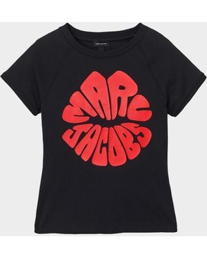Marc Jacobs Marc Kiss Logo Shrunken T-Shirt - Red