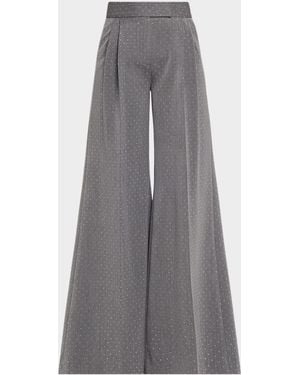 LAQUAN SMITH Polka Dot Relaxed-Fit Wide-Leg Pants - Gray