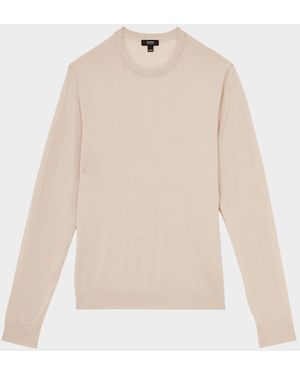 Reiss Wessex Merino-Wool Crewneck Sweater - Natural