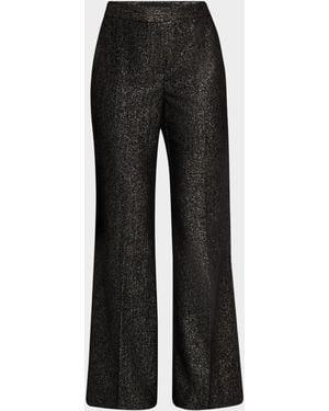 Kobi Halperin Metallic Flare-Leg Pants - Black