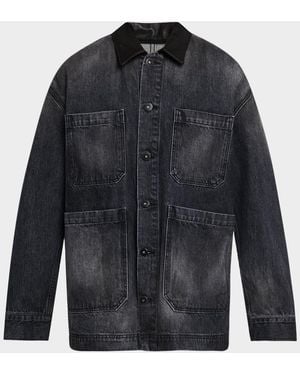 SLVRLAKE Denim Oversized Worker Jacket - Blue