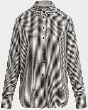 FAVORITE DAUGHTER The Boyfriend Gingham Check Cotton Shirt - Gray