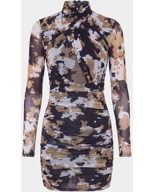 Nicholas Kaia Mesh Gathered Mini Dress - Multicolor