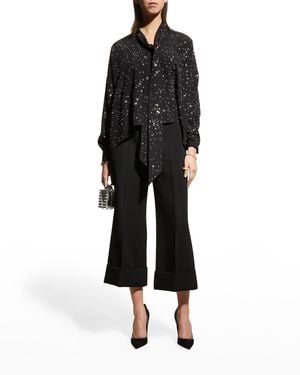 Libertine Longfellows Light Of Stars Silk Neck-Tie Blouse - Black