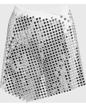 Giorgio Armani Circular Lamé Mirror Wrap Mini Skirt - Metallic