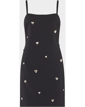 MILLY Colette Heart-Embellished Mini Dress - Black