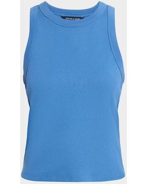 Veronica Beard Jordyn Cropped Tank Top - Blue