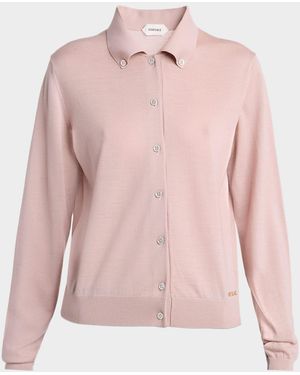 Versace Virgin Wool Knit Cardigan - Pink