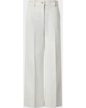 Akris Punto Chiara Stretch Denim Wide-Leg Crop Pants - White