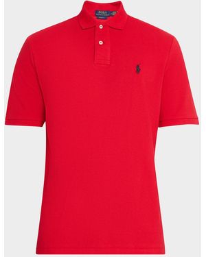 Ralph Lauren Slim Fit Mesh Polo Shirt - Red