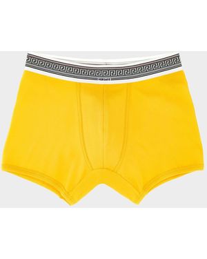 Versace Apos;S Greca-Waistband Boxer Briefs - Yellow