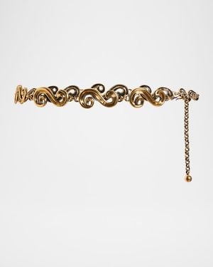 Etro Paisley Applique Chain Belt - White