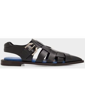 Lanvin Apos;S Leather Pointed-Toe Gladiator Sandals - Black