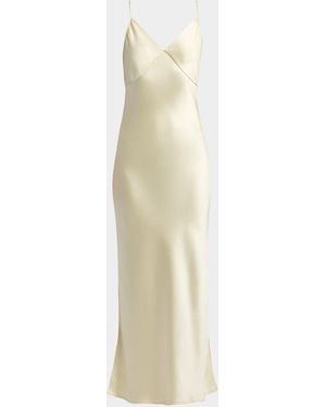 The Row Barika Maxi Slip Silk Dress - White