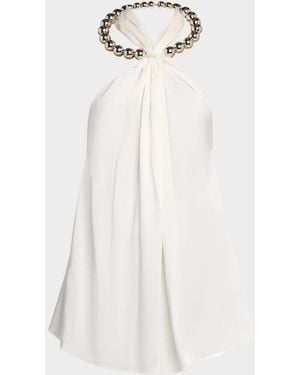 Stella McCartney Sphere Embellished Halter Top - White