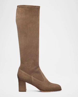 Santoni Carla 65Mm Suede Knee-High Boots - Brown