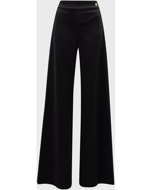Callas Milano Anouk High-Rise Straight-Leg Crepe Jersey Pants - Black