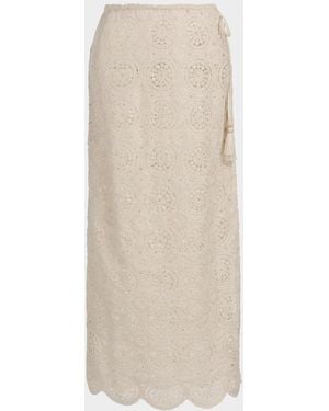 Ramy Brook Karina Crochet Midi Cover-Up Skirt - Natural