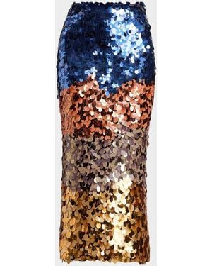 Ulla Johnson X Helen Frankenthaler Matilde Sequined Midi Skirt - Blue