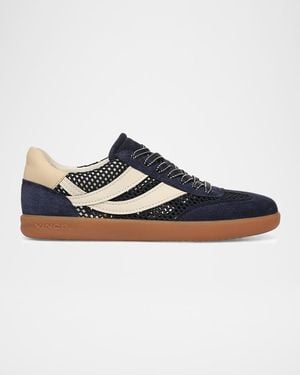 Vince Oasis Mixed Leather Netting Low-Top Sneakers - Blue