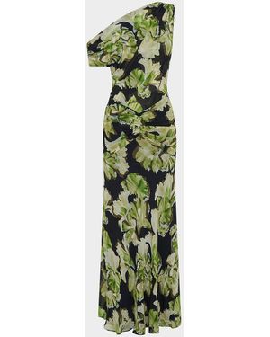 Nicholas Elza Gathered One-Shoulder Maxi Dress - Green