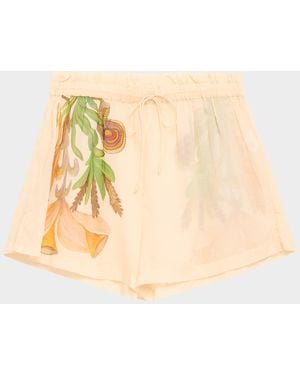 Ulla Johnson Water Blossoms Bijou Coverup Shorts - Natural