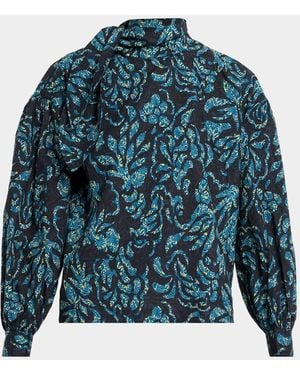 Ulla Johnson Pastel Long-Sleeve Cotton Blouse - Blue