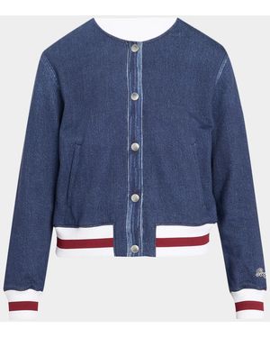Rag & Bone Miramar Collegiate Bomber Jacket - Blue