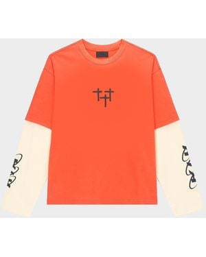 RTA Apos;S Loris Double Layered Long-Sleeve T-Shirt - Orange