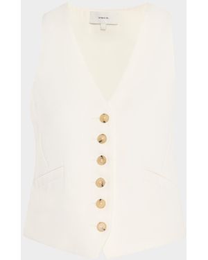 Vince Sculptural Fitted Vest - Natural