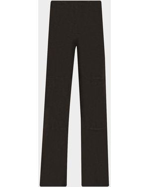 Arma Karina Leather Straight-Leg Pants - Black