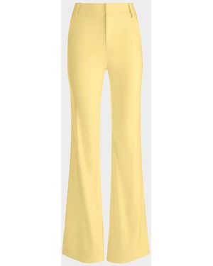 Alice + Olivia Lula Linen-Blend Flare Pants - Yellow