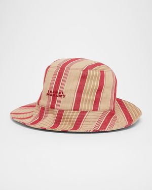 Isabel Marant Shaelyn Striped Bucket Hat - Pink