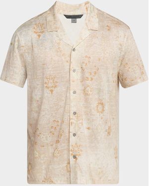 John Varvatos Espino Camp Shirt - Natural