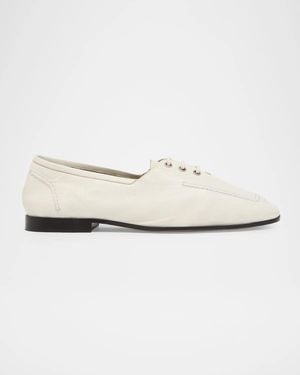 Bottega Veneta Gino Lace-Up Leather Shoes - White