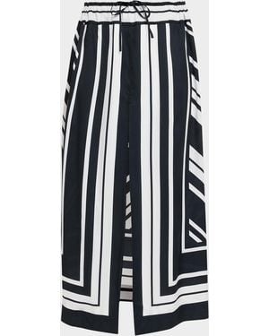 Brandon Maxwell Jameson A-Line Viscose Skirt - Blue