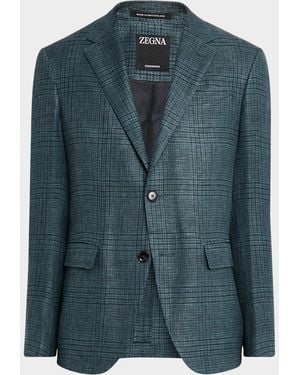 ZEGNA Crossover Prince Of Wales Sport Coat - Green