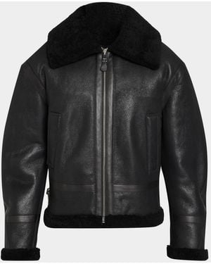 Givenchy Apos;S Shearling And Leather Aviator Jacket - Black
