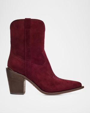 Partow 90Mm Leigh Anne Suede Ankle Boots - Red