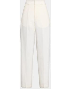 FFORME Nahla Cotton-Silk Faille Straight-Leg Utility Pants - White
