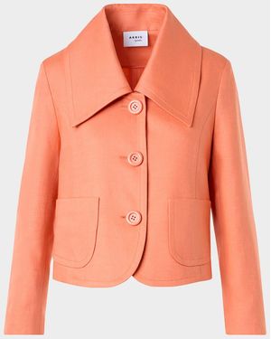 Akris Punto Washed Linen Jacket - Orange