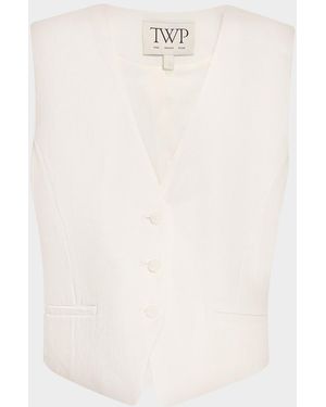 Twp Mila Linen Vest - White