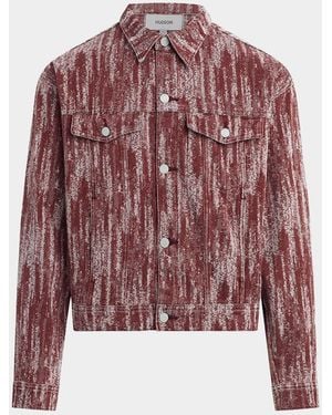 Hudson Jeans Cotton-Blend Trucker Jacket - Red