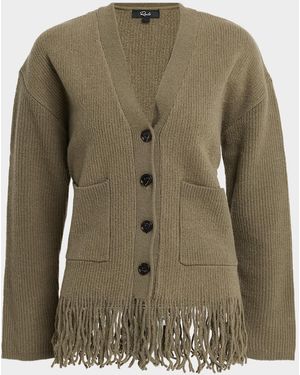 Rails Kairi Fringe Wool-Blend Cardigan - Green